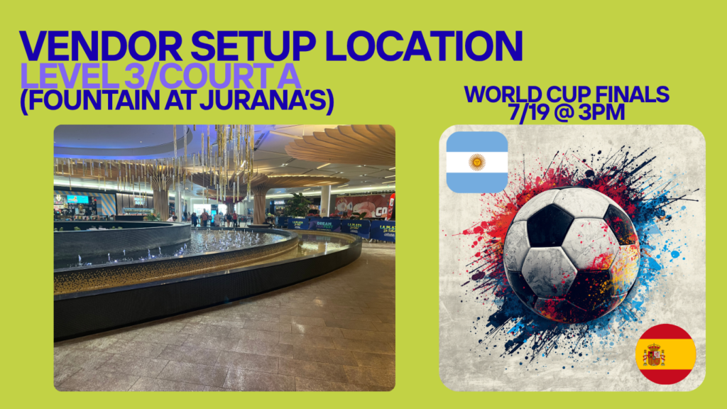 la plaza vendor setup on 7-19 World Cup Match Day